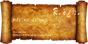 Rátz Ábel névjegykártya