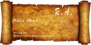 Rátz Ábel névjegykártya